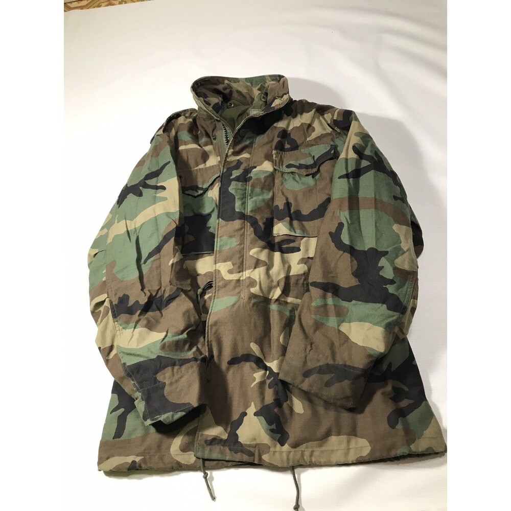 US Military Cold Weather M65 Field Jacket Woodland Med Long